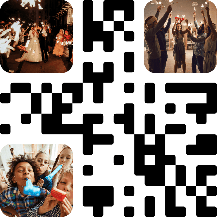 Event QR code with guest photos